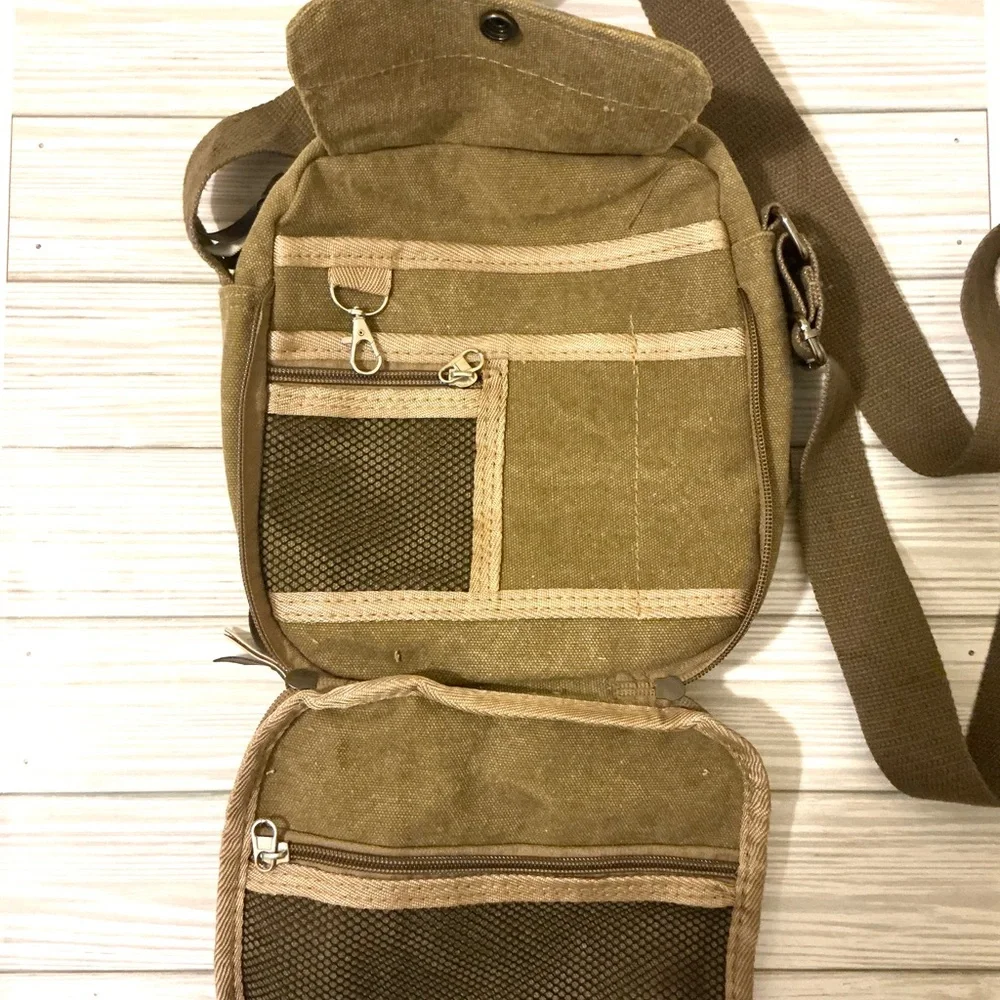 Men’s Crossbody Hiking/ Camping Bag with Adjustable Strap and Vintage Appeal